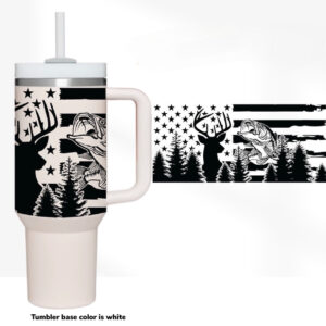 Deer Flag Custom Stanley Quencher 40oz Stainless Steel Tumbler With Handle