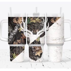 Deerhorn Custom Stanley Quencher 40oz Stainless Steel Tumbler With Handle