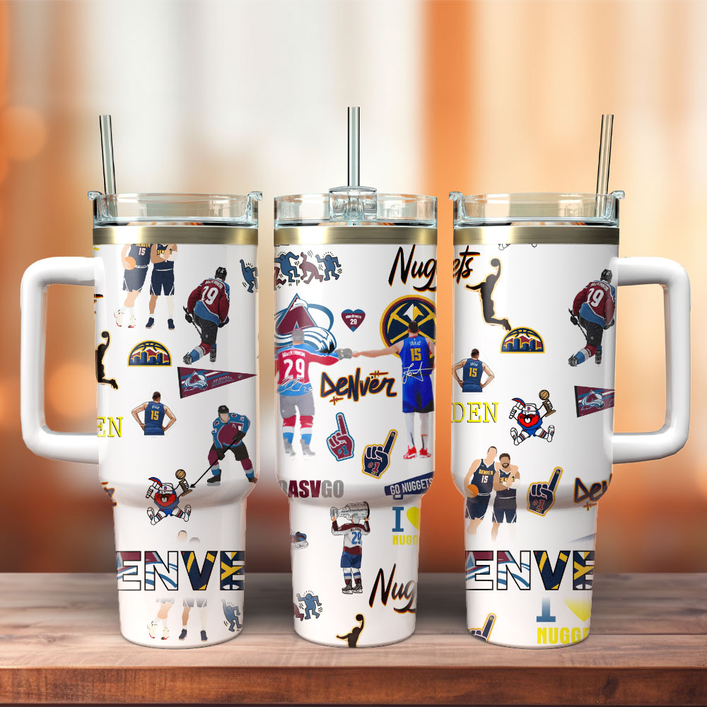 Denver Nuggets NBA Sport Custom Stanley Quencher 40oz Stainless Steel Tumbler With Handle