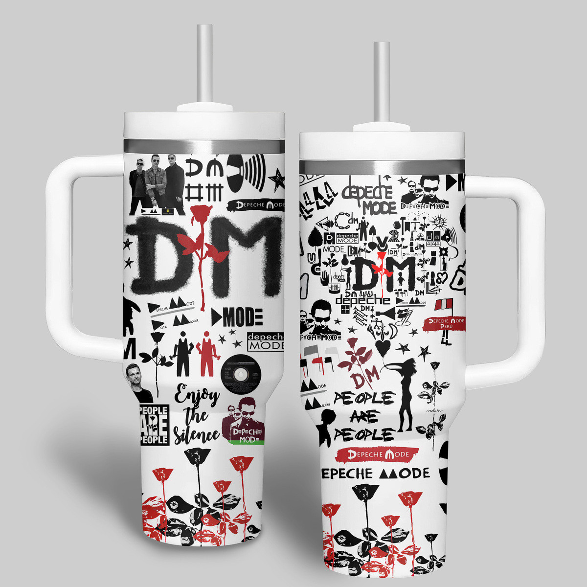 Depeche Mode Music Custom Stanley Quencher 40oz Stainless Steel Tumbler With Handle