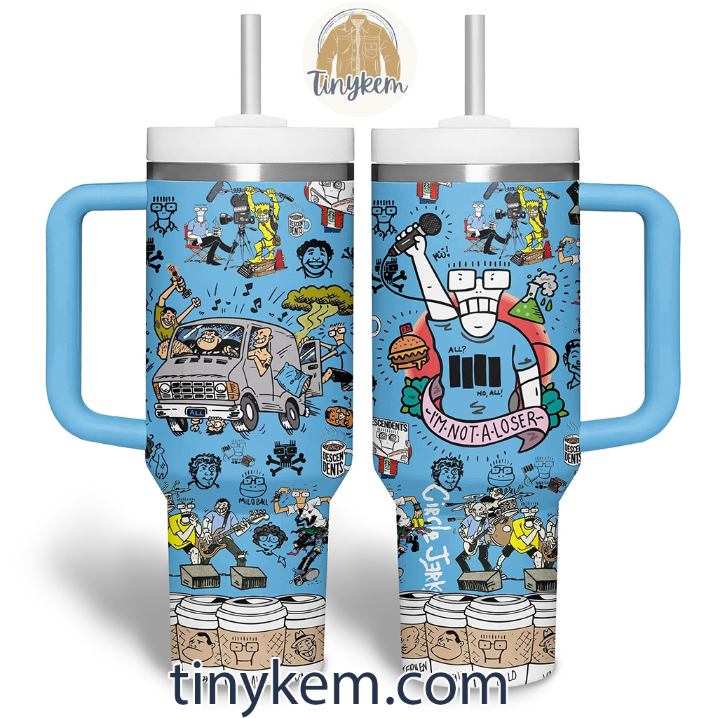 Descendents and Circle Jerks Tour Music Custom Stanley Quencher 40oz Stainless Steel Tumbler With Handle