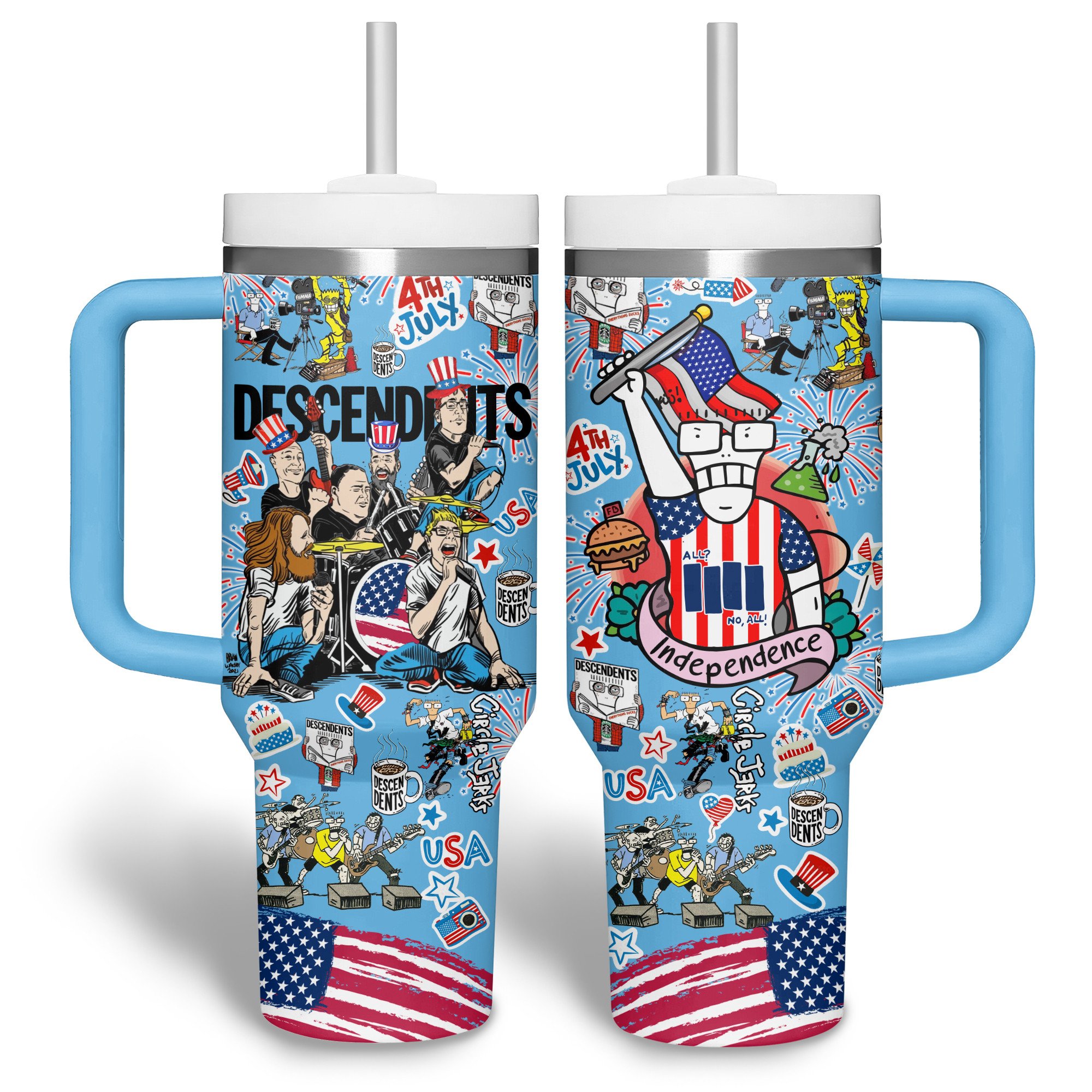 Descendents Music Custom Stanley Quencher 40oz Stainless Steel Tumbler With Handle