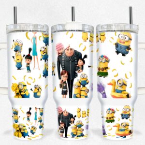 Despicable Me Cartoon Custom Stanley Quencher 40oz Stainless Steel Tumbler With Handle