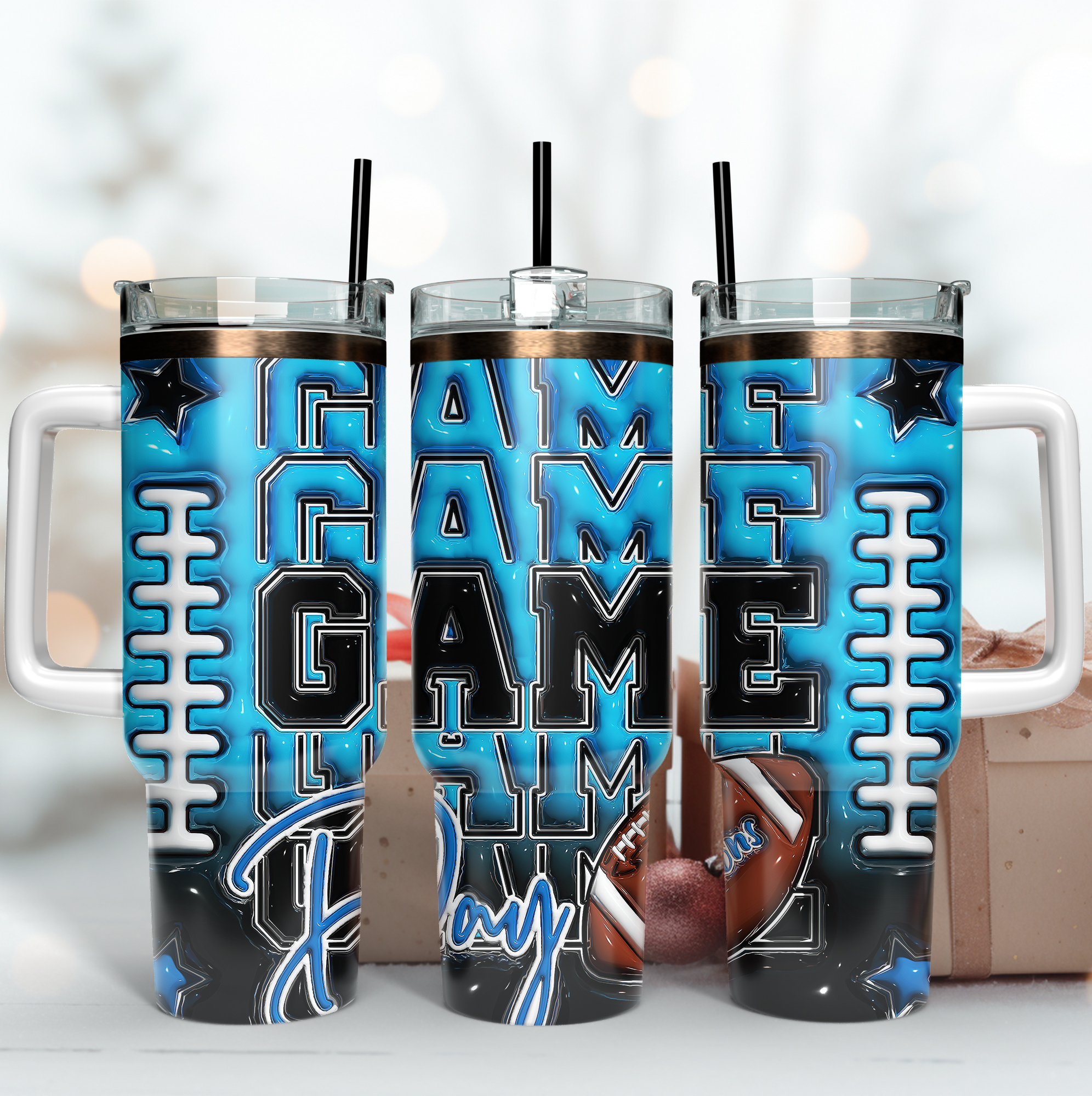 Detroit Lions NFL Game Day Custom Stanley Quencher 40oz Stainless Steel Tumbler With Handle