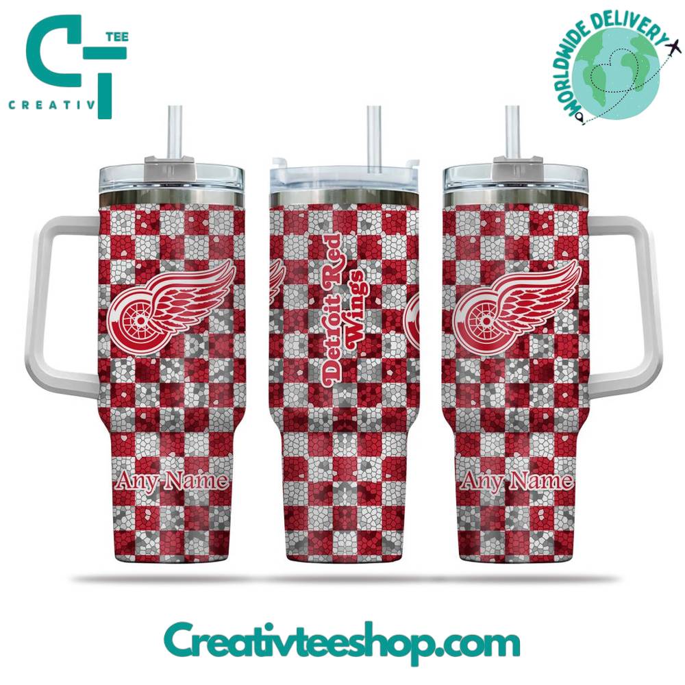 Detroit Red Wings NHL Custom Stanley Quencher 40oz Stainless Steel Tumbler With Handle