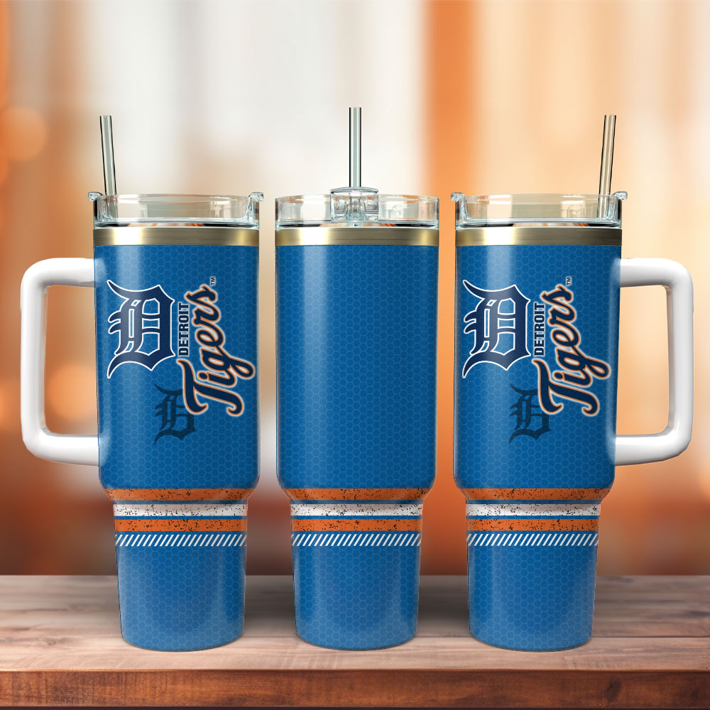 Detroit Tigers Baseball MLB Sport Custom Stanley Quencher 40oz Stainless Steel Tumbler With Handle