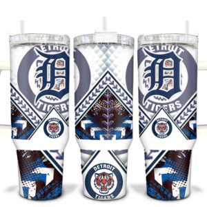 Detroit Tigers MLB Custom Stanley Quencher 40oz Stainless Steel Tumbler With Handle