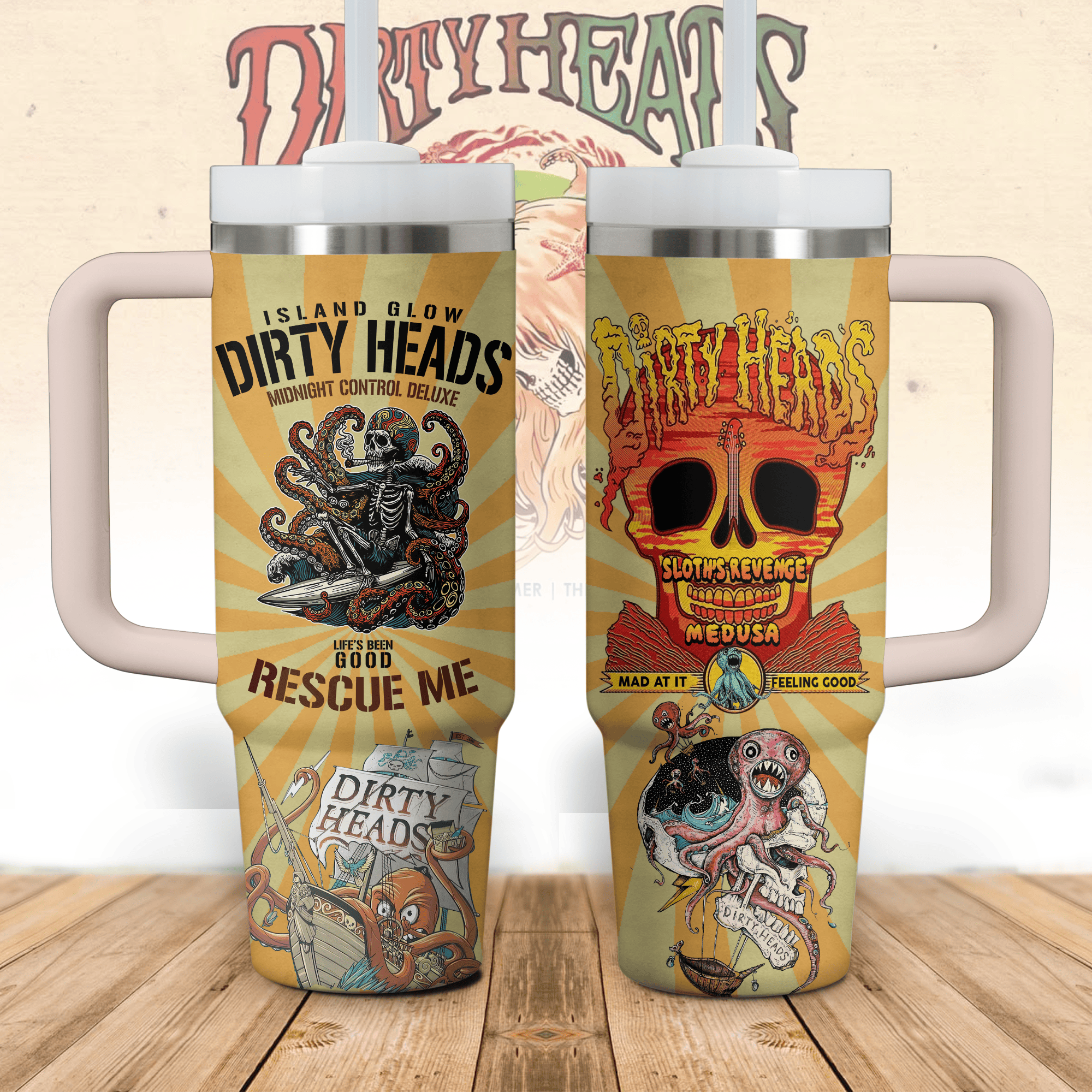Dirty Heads Music Custom Stanley Quencher 40oz Stainless Steel Tumbler With Handle