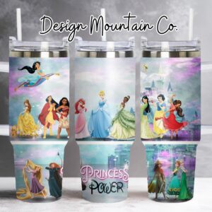 Disney Princess Disney Cartoon Custom Stanley Quencher 40oz Stainless Steel Tumbler With Handle