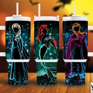 Disney Princesses Cartoon Custom Stanley Quencher 40oz Stainless Steel Tumbler With Handle