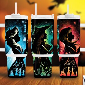 Disney Princesses Cartoon Custom Stanley Quencher 40oz Stainless Steel Tumbler With Handle