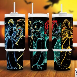 Disney Princesses Cartoon Custom Stanley Quencher 40oz Stainless Steel Tumbler With Handle