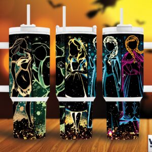 Disney Princesses Cartoon Custom Stanley Quencher 40oz Stainless Steel Tumbler With Handle