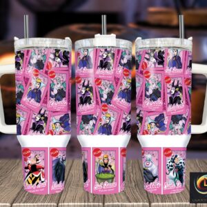 Disney Villains Cartoon Custom Stanley Quencher 40oz Stainless Steel Tumbler With Handle