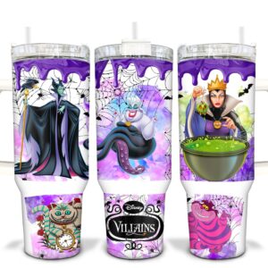 Disney Villains Cartoon Custom Stanley Quencher 40oz Stainless Steel Tumbler With Handle