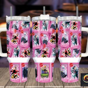 Disney Villains Cartoon Custom Stanley Quencher 40oz Stainless Steel Tumbler With Handle