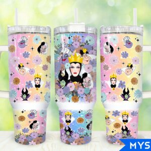 Disney Villains Cartoon Custom Stanley Quencher 40oz Stainless Steel Tumbler With Handle