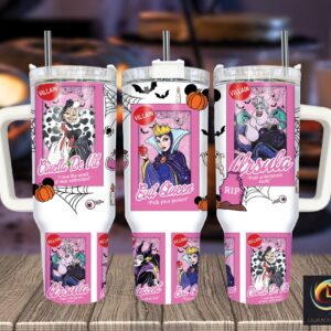 Disney Villains Cartoon Custom Stanley Quencher 40oz Stainless Steel Tumbler With Handle