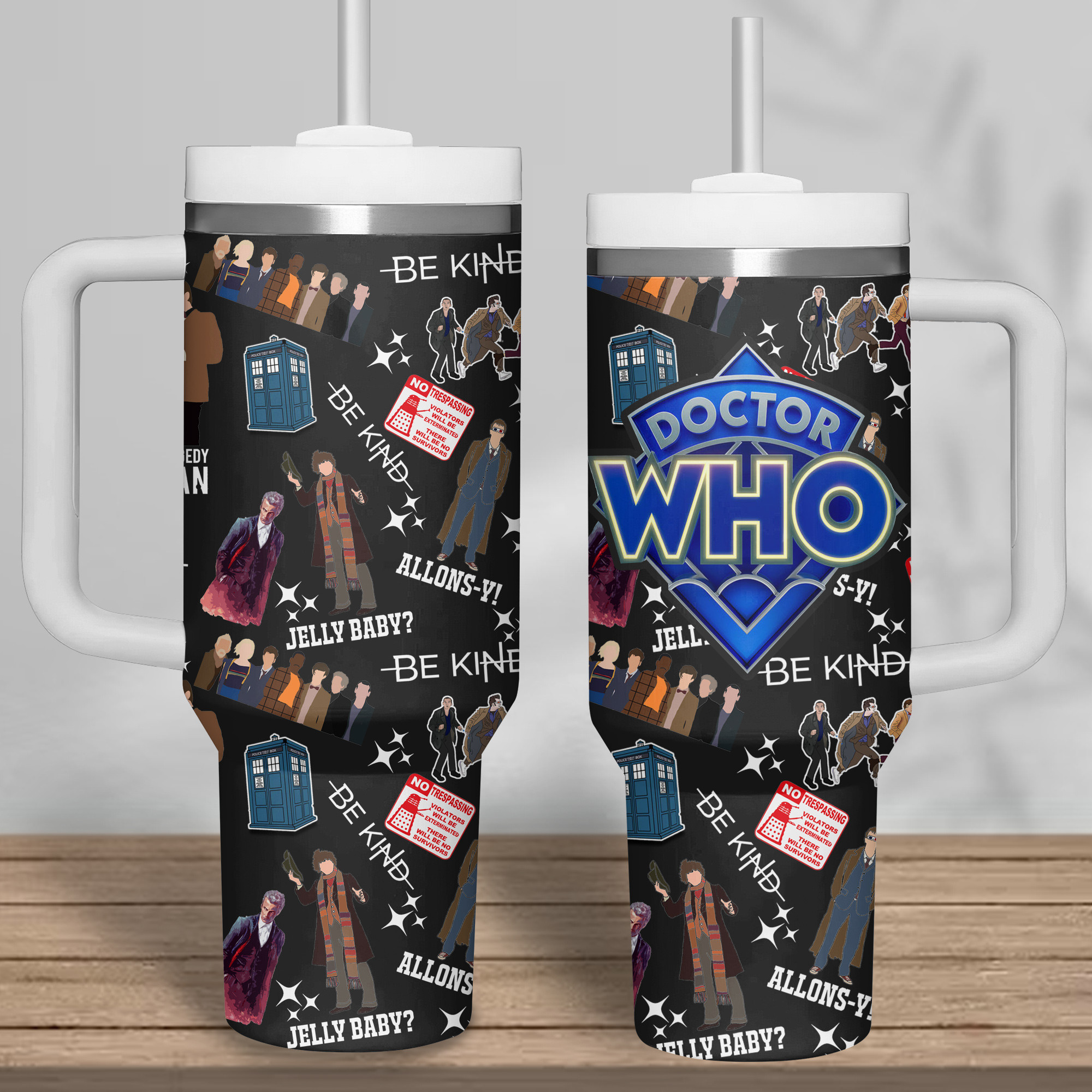 Doctor Who TV Series Custom Stanley Quencher 40oz Stainless Steel Tumbler With Handle