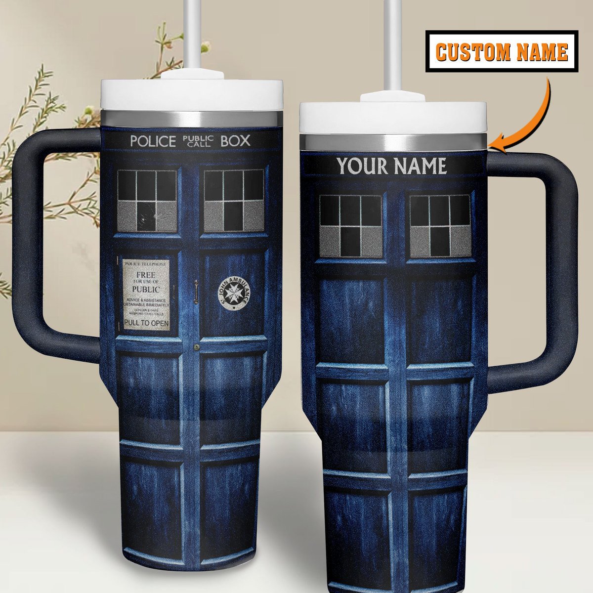 Doctor Who TV Series Custom Stanley Quencher 40oz Stainless Steel Tumbler With Handle