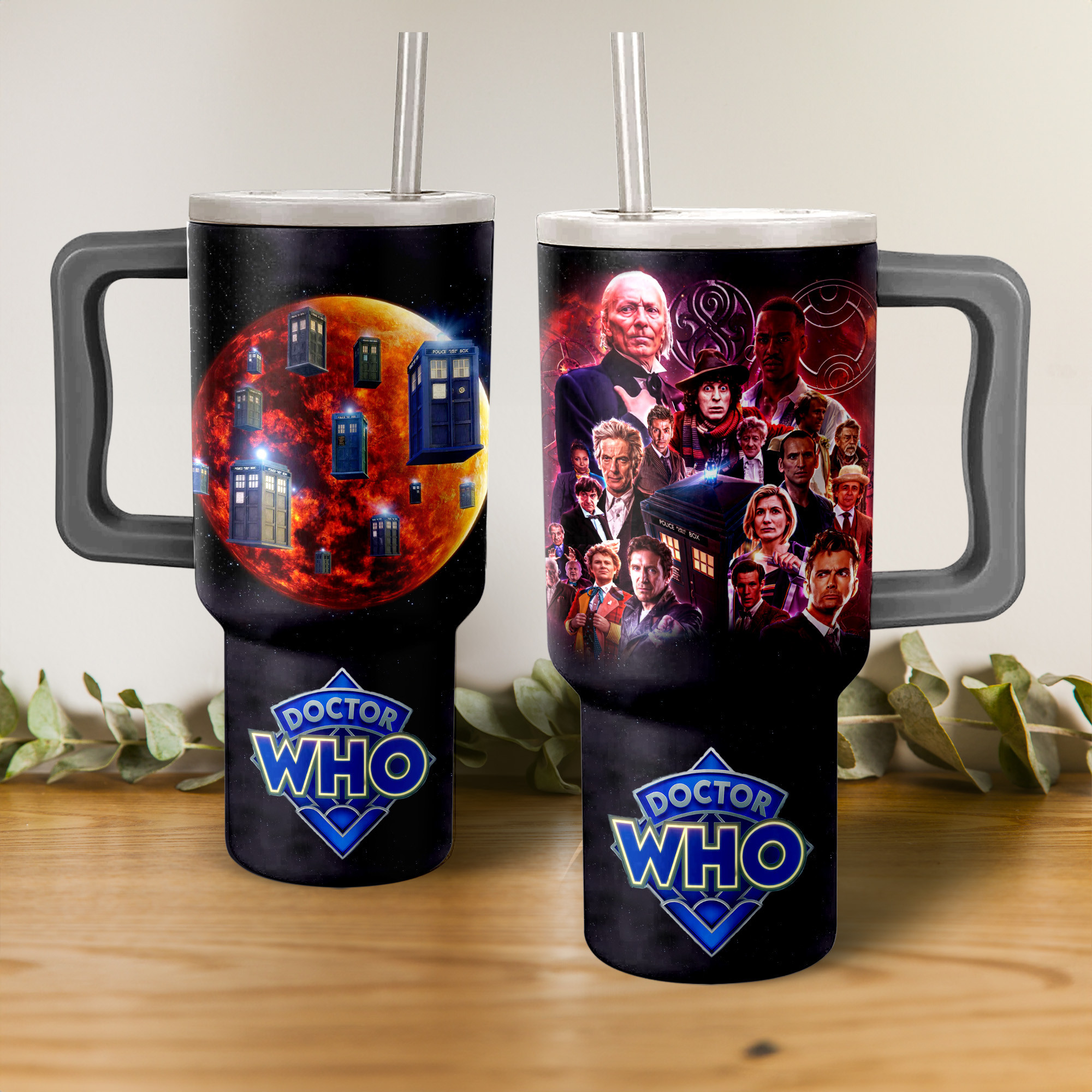 Doctor Who TV Series Custom Stanley Quencher 40oz Stainless Steel Tumbler With Handle