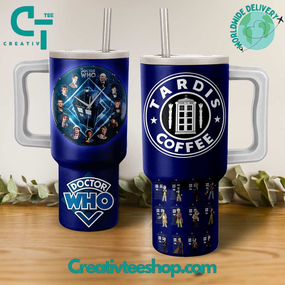 Doctor Who TV Series Custom Stanley Quencher 40oz Stainless Steel Tumbler With Handle