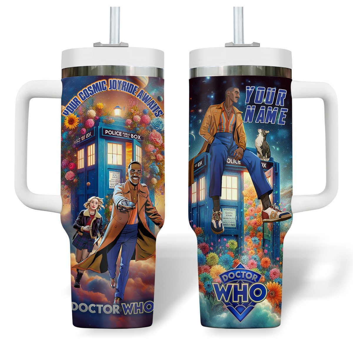 Doctor Who TV Series Custom Stanley Quencher 40oz Stainless Steel Tumbler With Handle