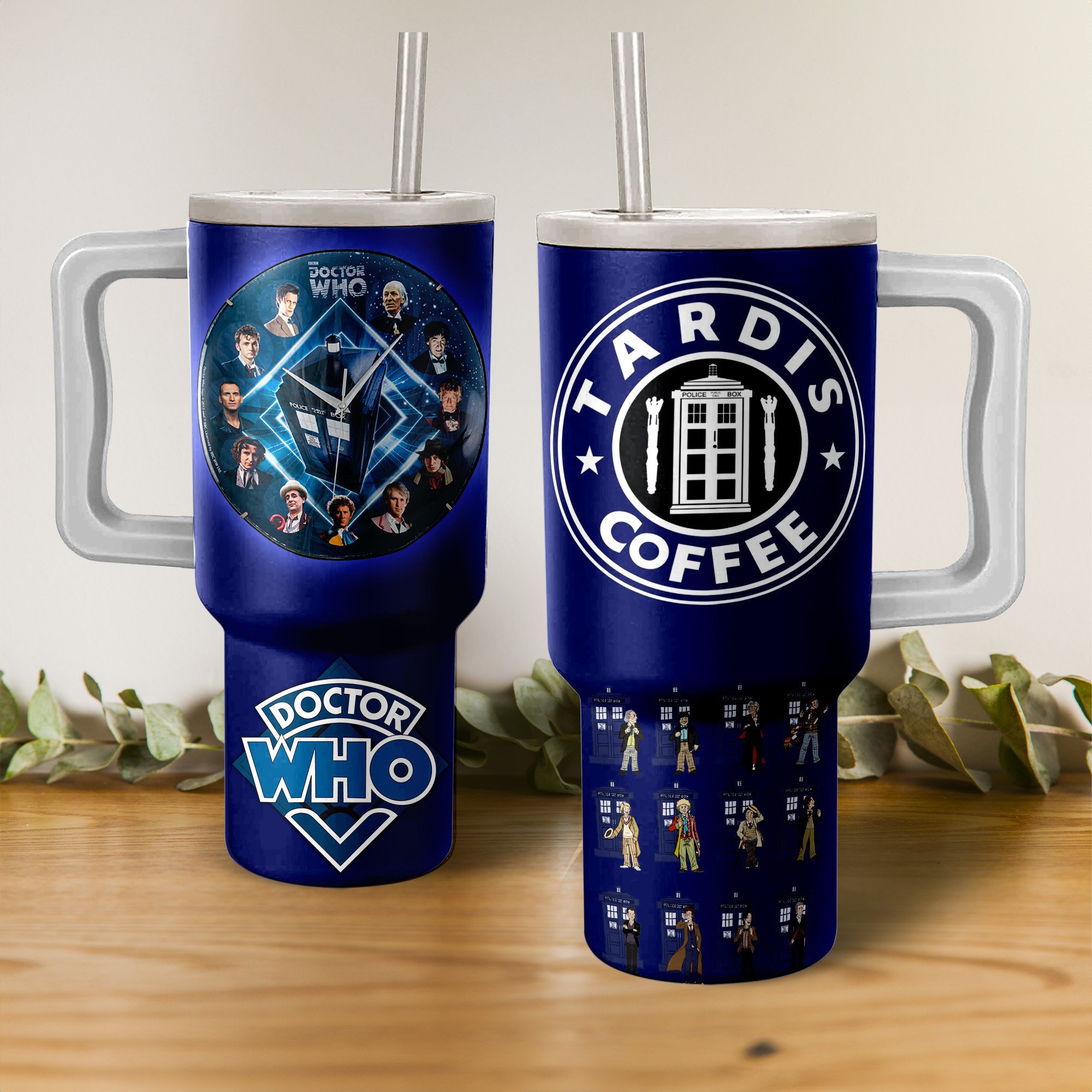 Doctor Who TV Series Custom Stanley Quencher 40oz Stainless Steel Tumbler With Handle