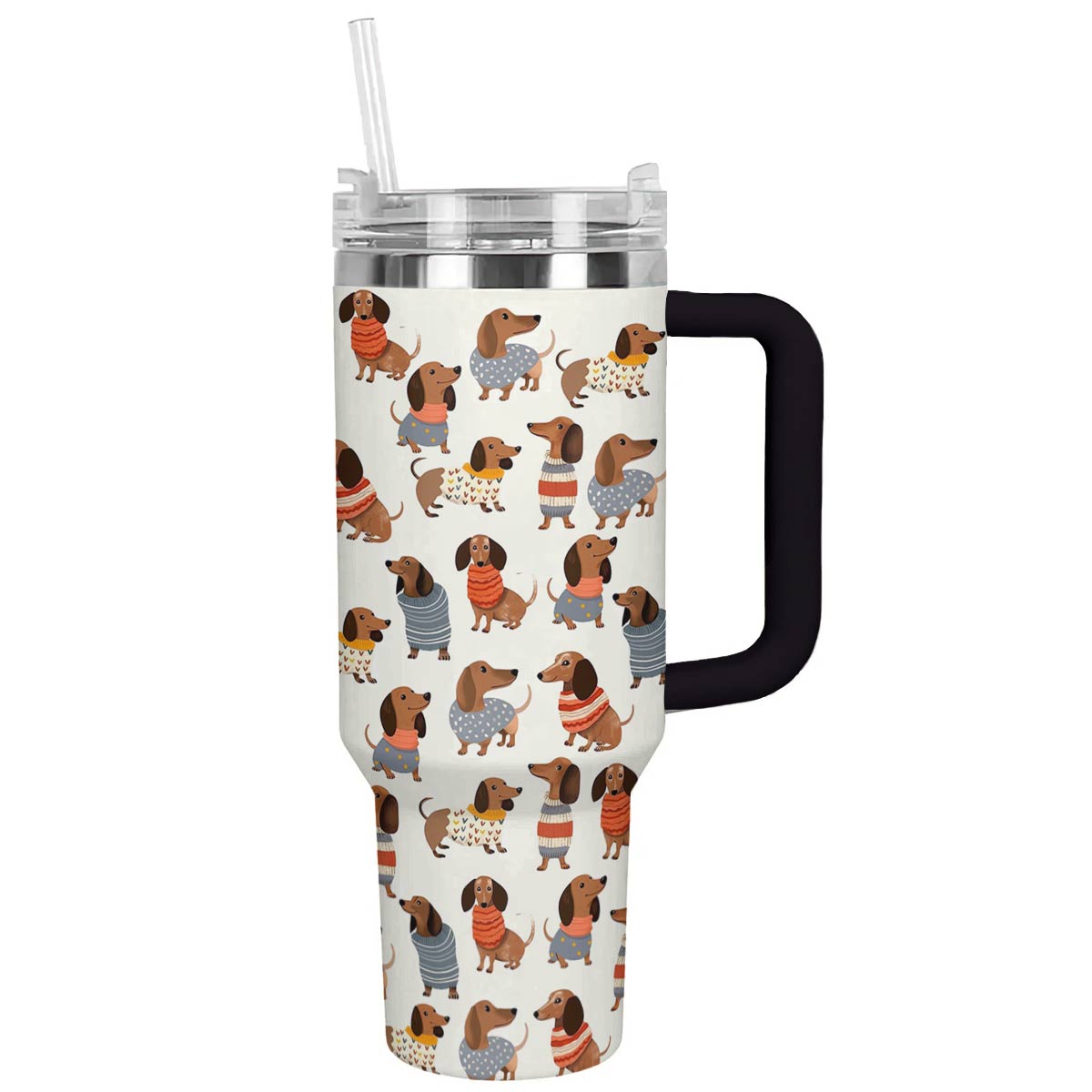Dog Custom Stanley Quencher 40oz Stainless Steel Tumbler With Handle