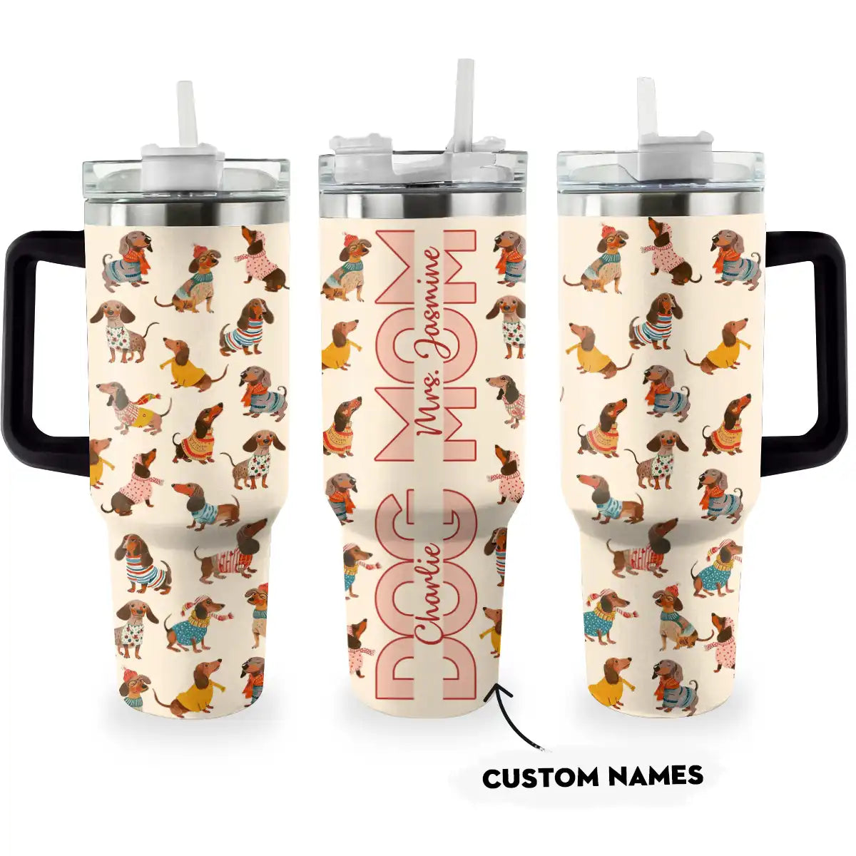 Dog Custom Stanley Quencher 40oz Stainless Steel Tumbler With Handle