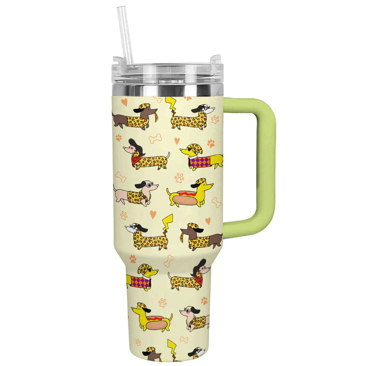 Dog Custom Stanley Quencher 40oz Stainless Steel Tumbler With Handle