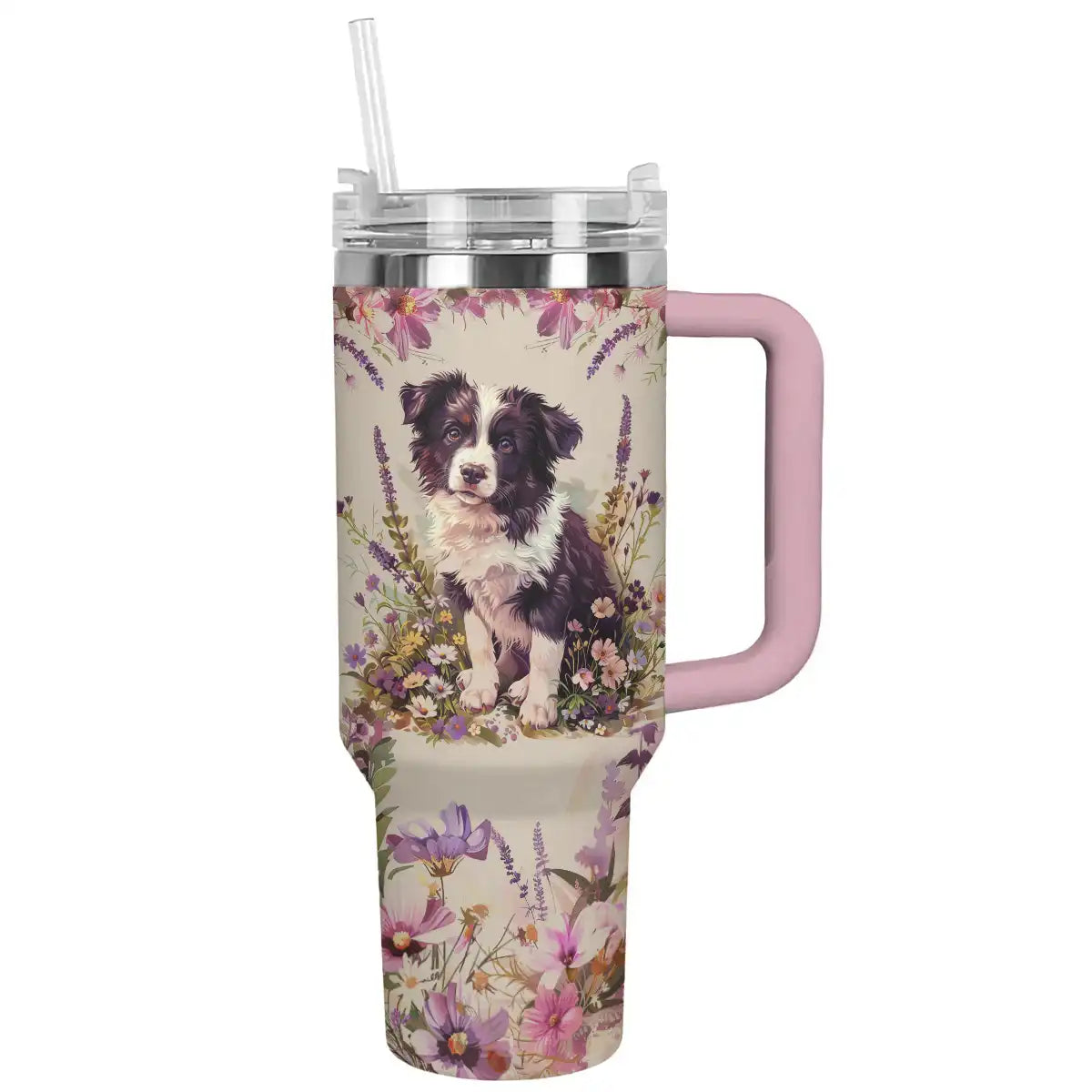 Dog Custom Stanley Quencher 40oz Stainless Steel Tumbler With Handle