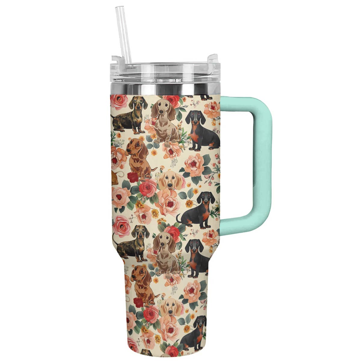 Dog Custom Stanley Quencher 40oz Stainless Steel Tumbler With Handle