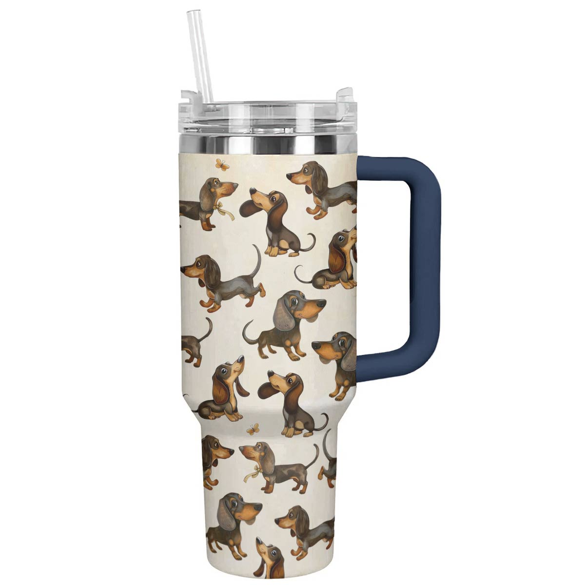 Dog Custom Stanley Quencher 40oz Stainless Steel Tumbler With Handle