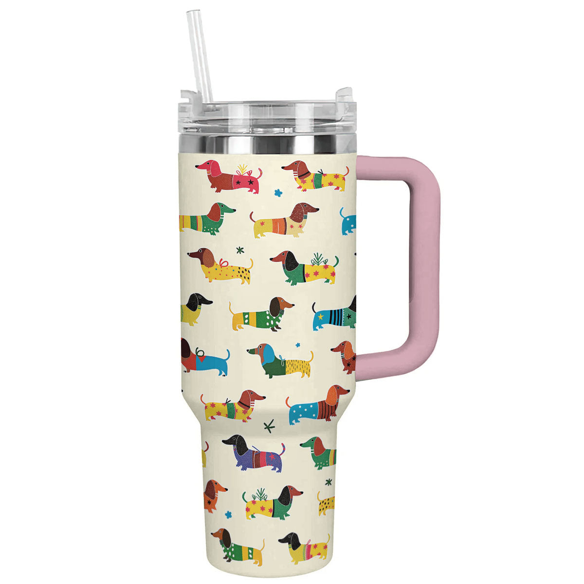 Dog Custom Stanley Quencher 40oz Stainless Steel Tumbler With Handle