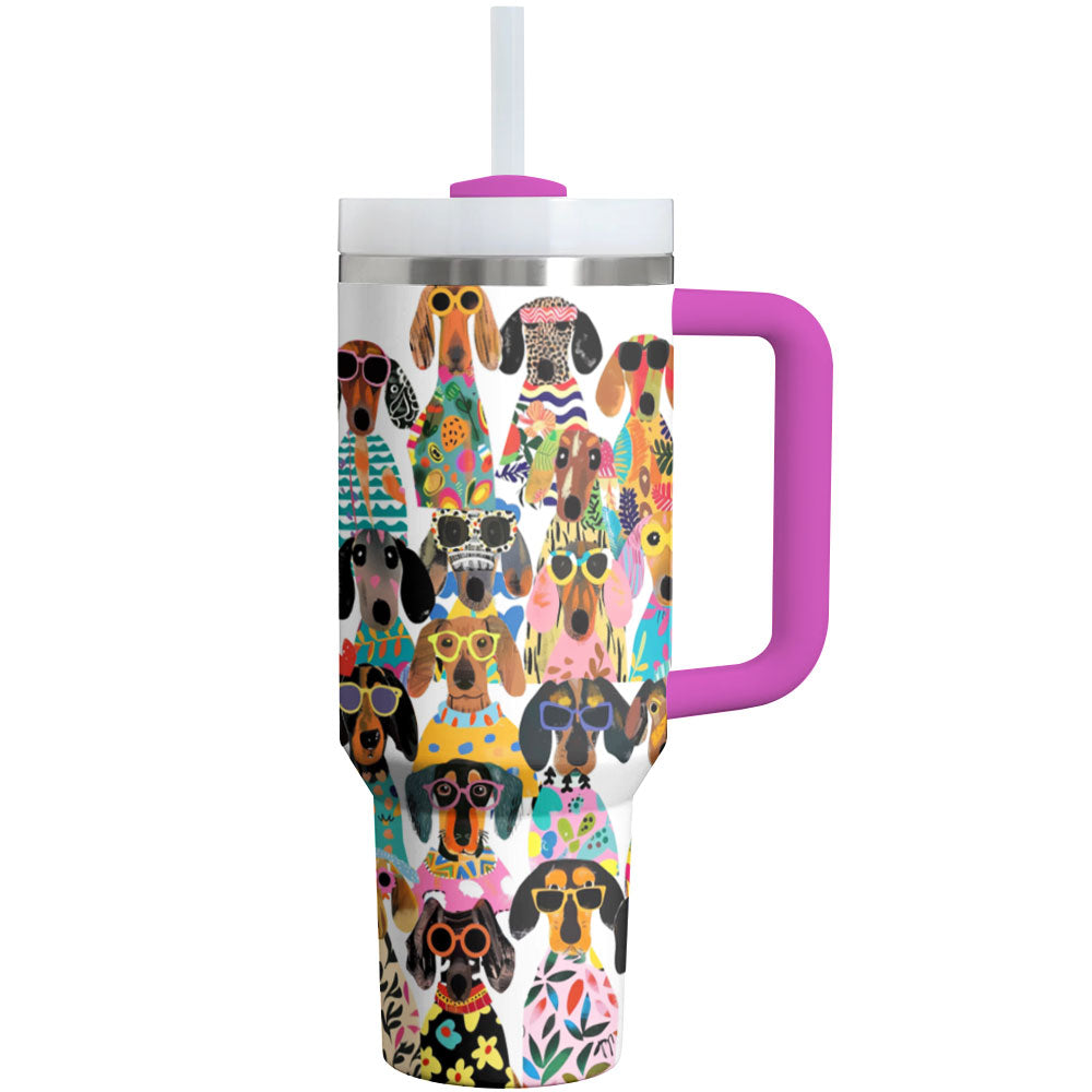 Dog Custom Stanley Quencher 40oz Stainless Steel Tumbler With Handle