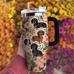 Dog Custom Stanley Quencher 40oz Stainless Steel Tumbler With Handle