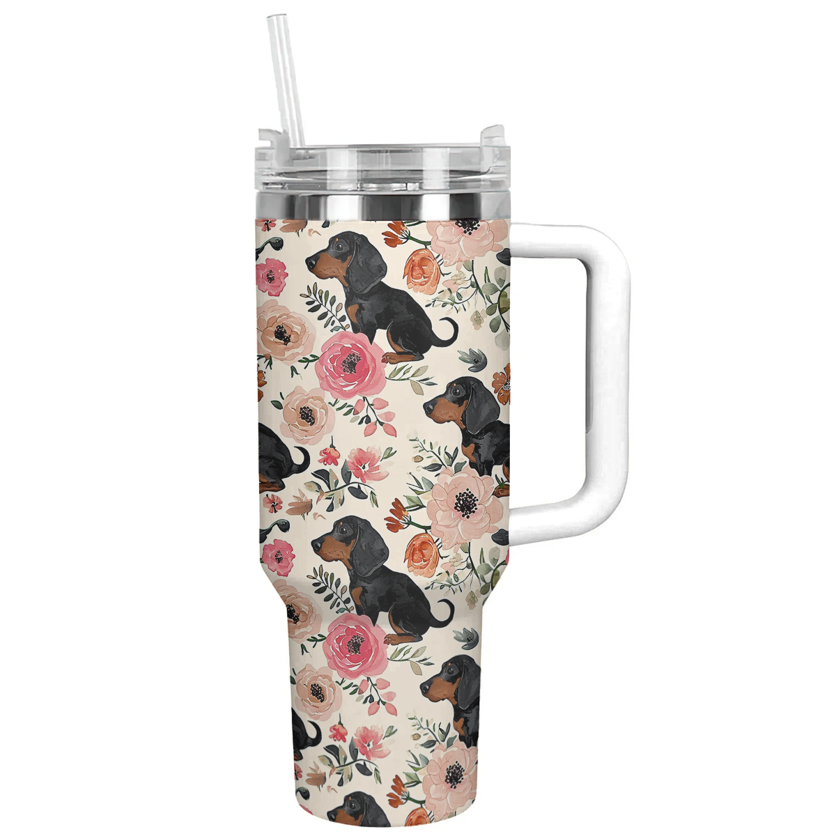 Dog Custom Stanley Quencher 40oz Stainless Steel Tumbler With Handle