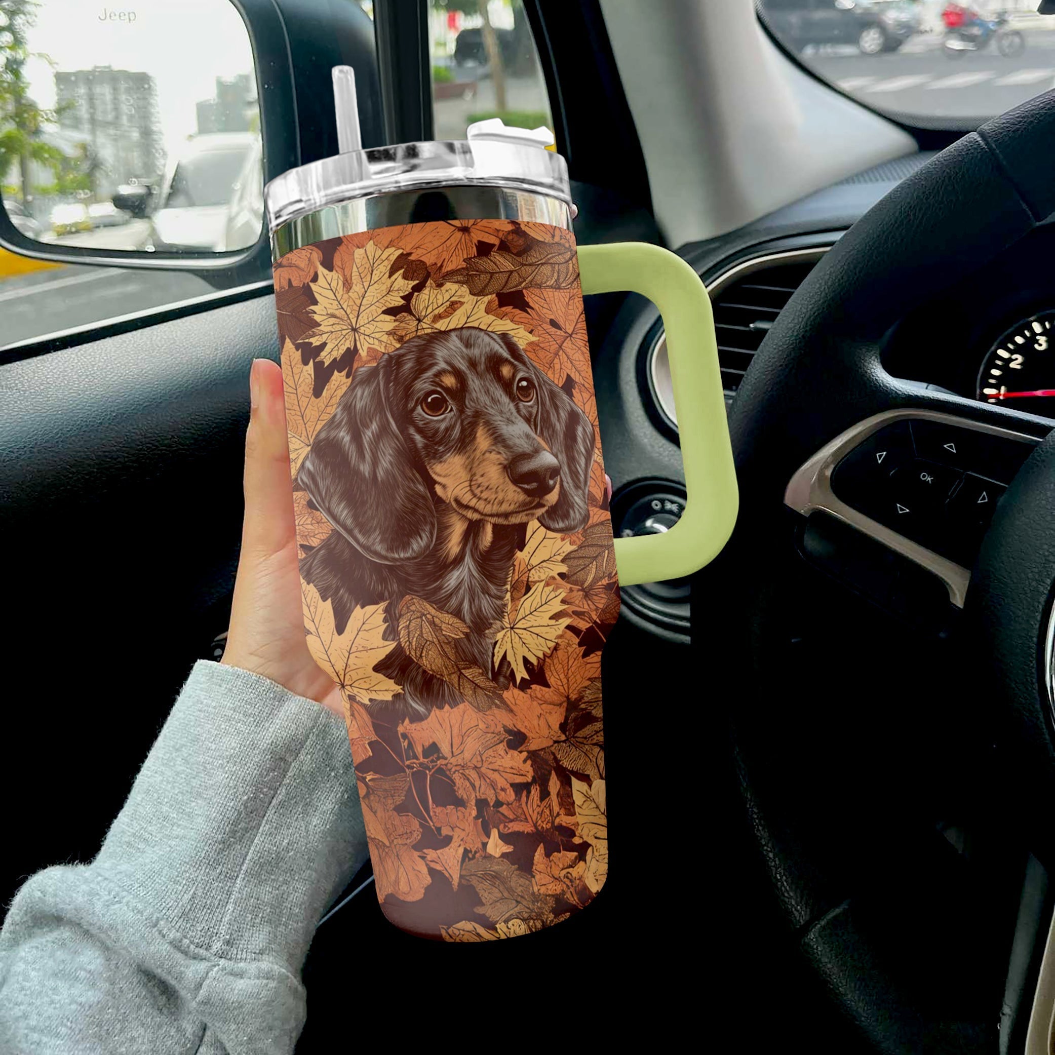 Dog Custom Stanley Quencher 40oz Stainless Steel Tumbler With Handle
