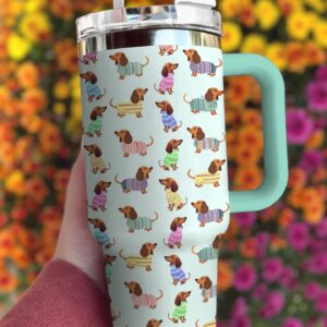 Dog Custom Stanley Quencher 40oz Stainless Steel Tumbler With Handle
