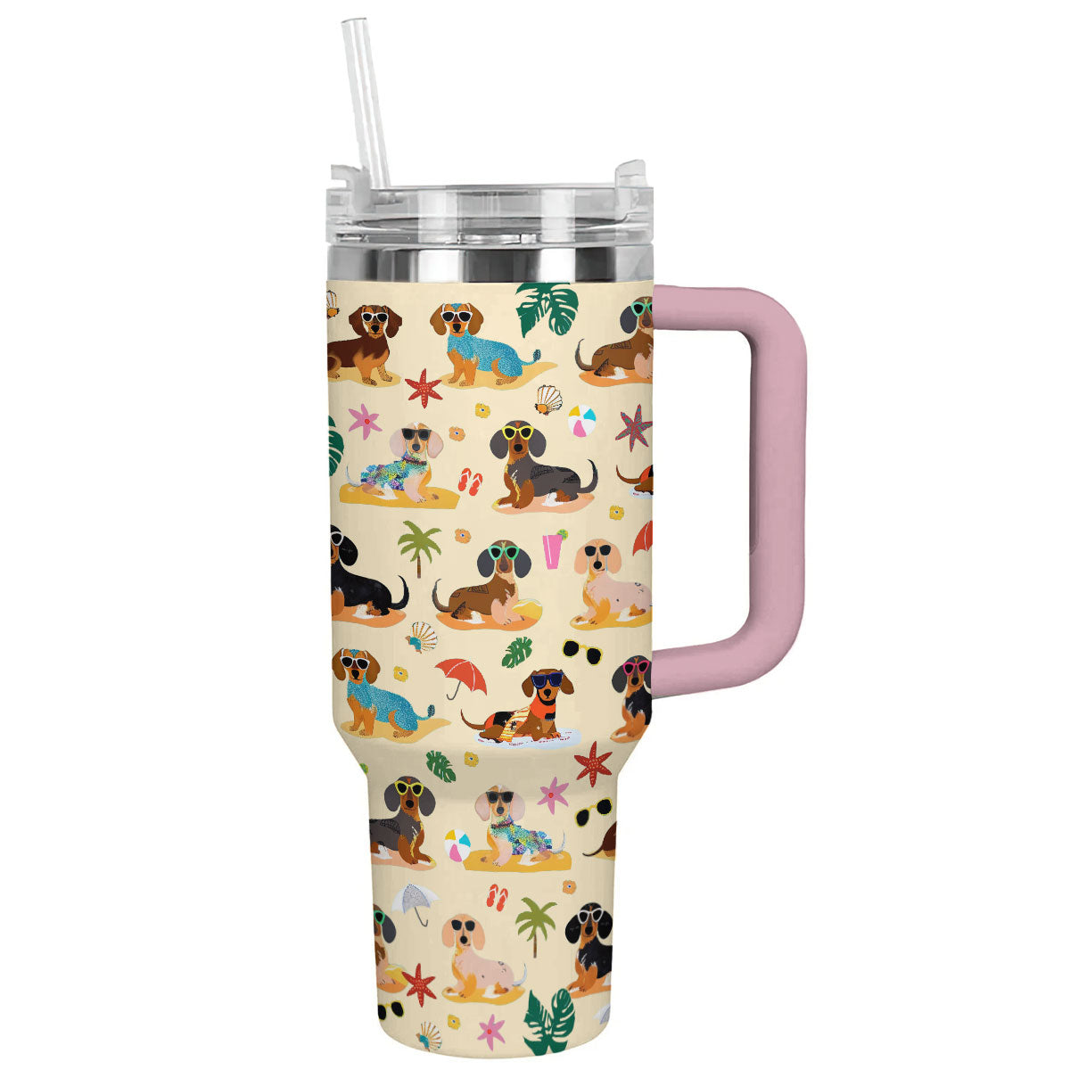 Dog Custom Stanley Quencher 40oz Stainless Steel Tumbler With Handle