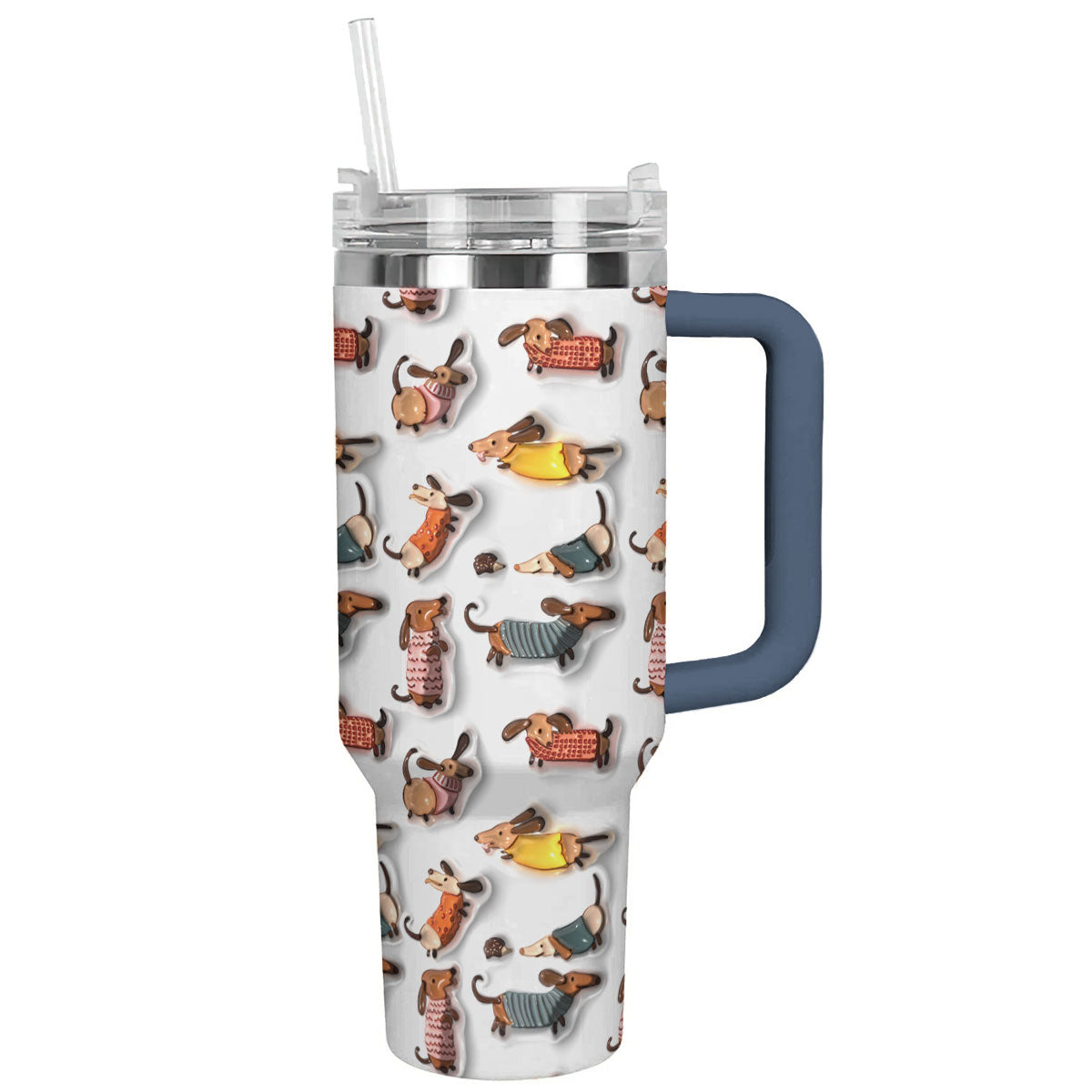 Dog Custom Stanley Quencher 40oz Stainless Steel Tumbler With Handle