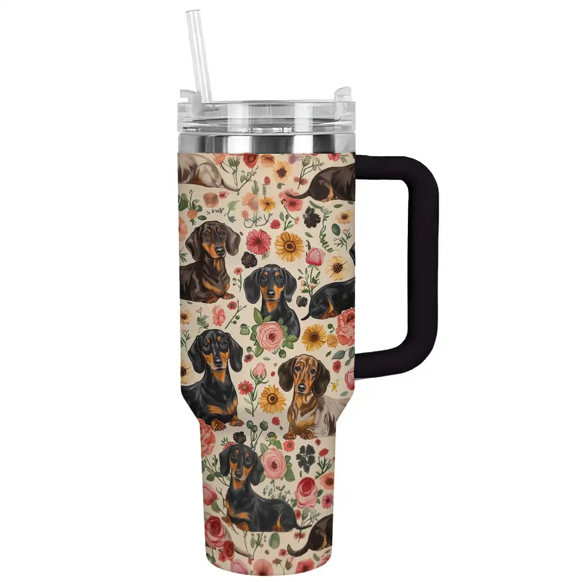 Dog Custom Stanley Quencher 40oz Stainless Steel Tumbler With Handle