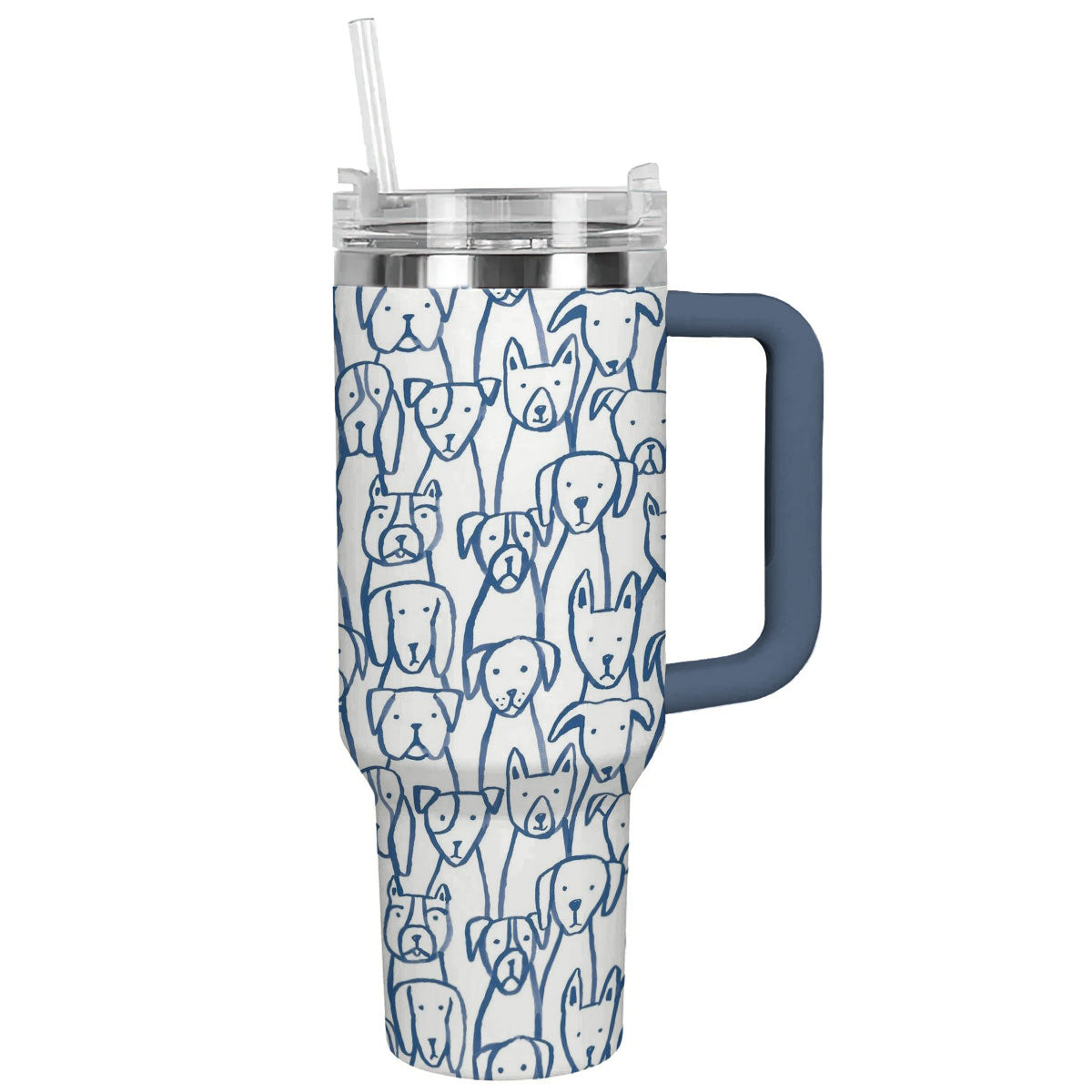 Dog Custom Stanley Quencher 40oz Stainless Steel Tumbler With Handle