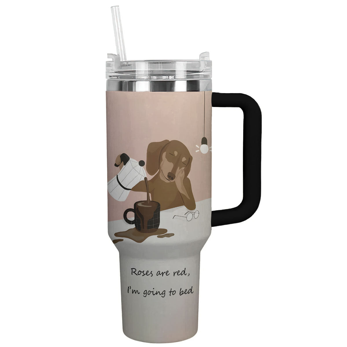 Dog Custom Stanley Quencher 40oz Stainless Steel Tumbler With Handle