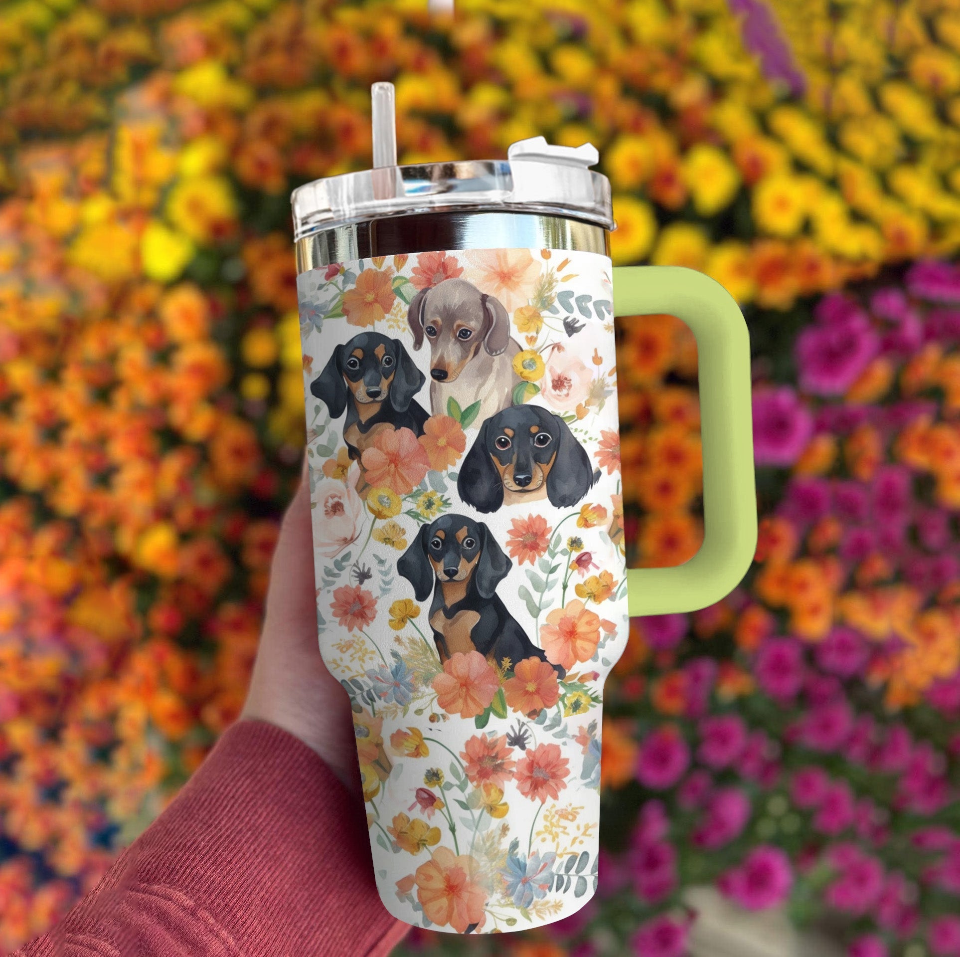 Dog Custom Stanley Quencher 40oz Stainless Steel Tumbler With Handle