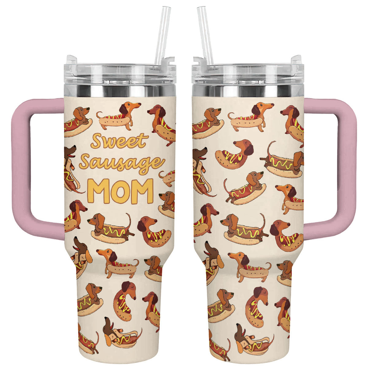 Dog Custom Stanley Quencher 40oz Stainless Steel Tumbler With Handle