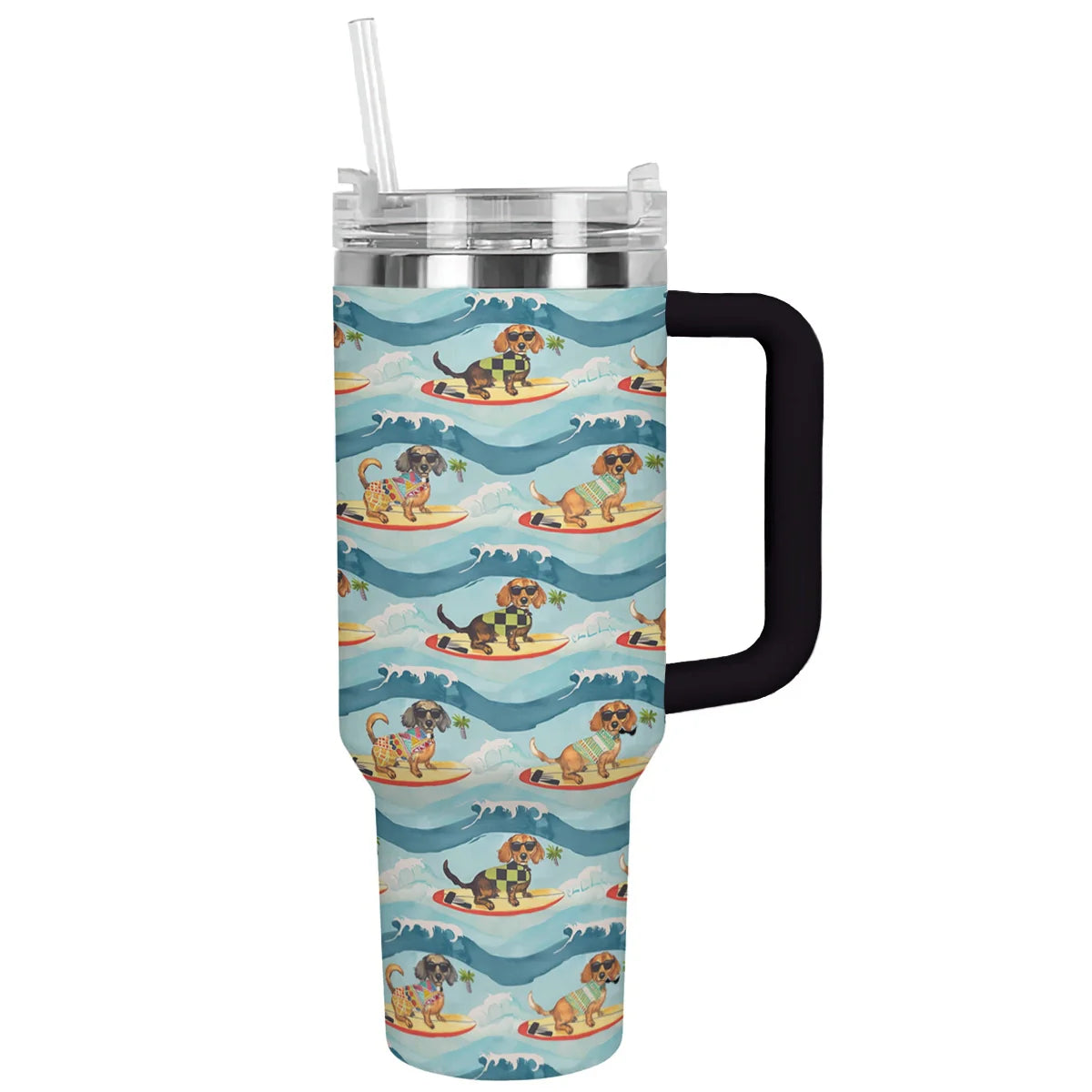 Dog Custom Stanley Quencher 40oz Stainless Steel Tumbler With Handle