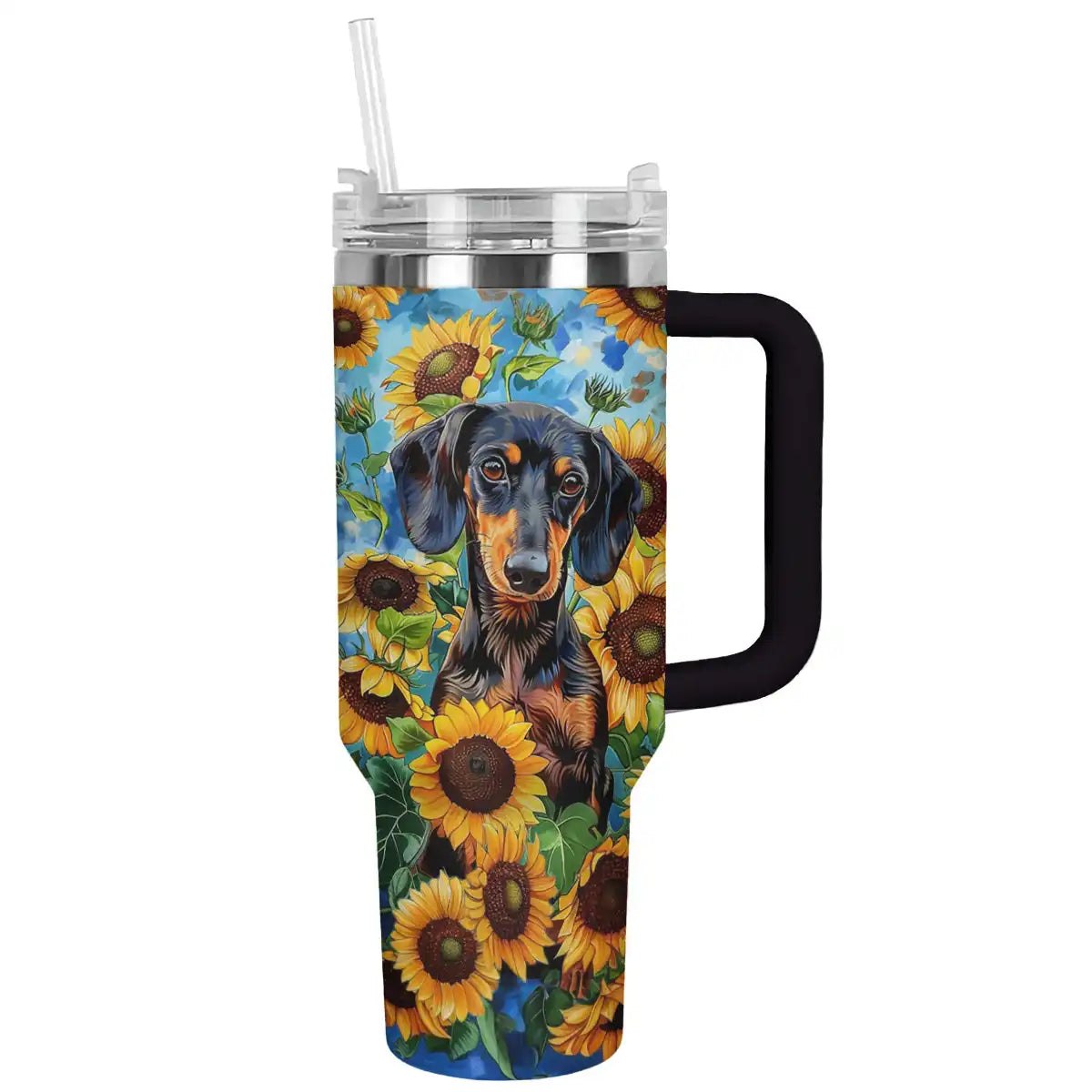 Dog Custom Stanley Quencher 40oz Stainless Steel Tumbler With Handle