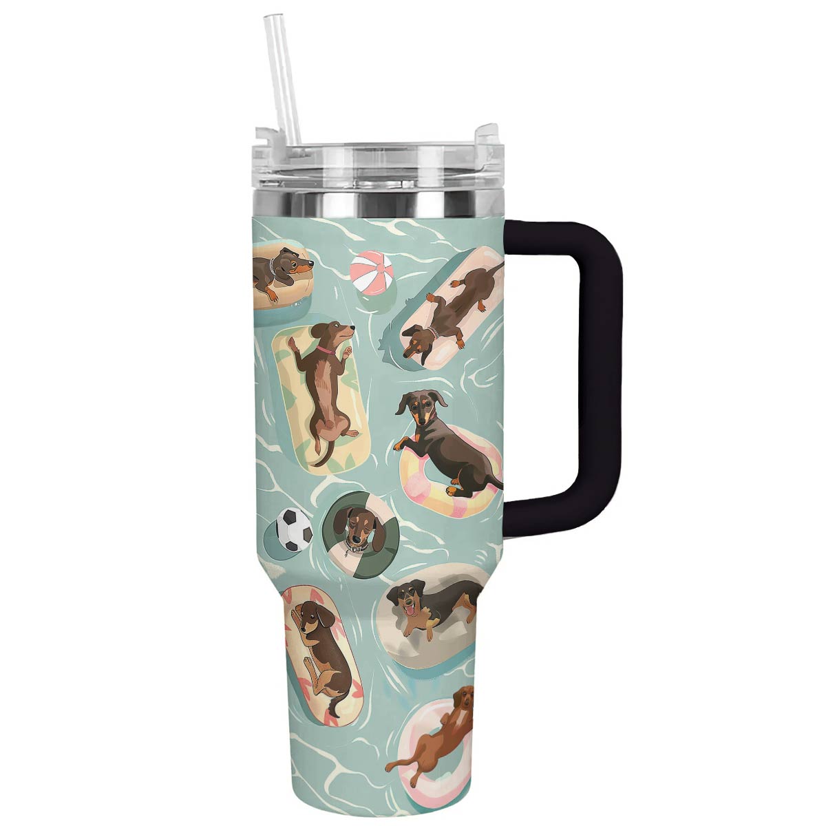 Dog Custom Stanley Quencher 40oz Stainless Steel Tumbler With Handle